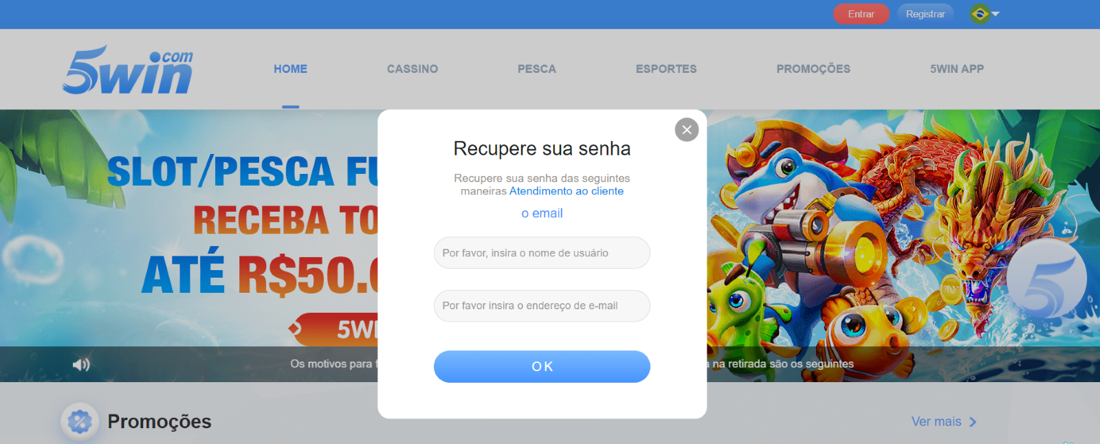 Passos para Recuperar Sua Senha do 5win Passos para Recuperar Sua Senha do 5win